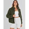 imageANRABESS Womens Fleece Jacket Casual Long Sleeve Cropped Sherpa Button Down Fuzzy Warm Coats Fall Outwear With PocketsArmy Green