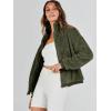 imageANRABESS Womens Fleece Jacket Casual Long Sleeve Cropped Sherpa Button Down Fuzzy Warm Coats Fall Outwear With PocketsArmy Green
