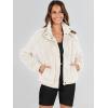 imageANRABESS Womens Fleece Jacket Casual Long Sleeve Cropped Sherpa Button Down Fuzzy Warm Coats Fall Outwear With PocketsBeige