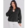 imageANRABESS Womens Fleece Jacket Casual Long Sleeve Cropped Sherpa Button Down Fuzzy Warm Coats Fall Outwear With PocketsBlack