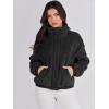 imageANRABESS Womens Fleece Jacket Casual Long Sleeve Cropped Sherpa Button Down Fuzzy Warm Coats Fall Outwear With PocketsBlack