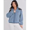 imageANRABESS Womens Fleece Jacket Casual Long Sleeve Cropped Sherpa Button Down Fuzzy Warm Coats Fall Outwear With PocketsBlue