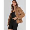 imageANRABESS Womens Fleece Jacket Casual Long Sleeve Cropped Sherpa Button Down Fuzzy Warm Coats Fall Outwear With PocketsBrown