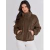 imageANRABESS Womens Fleece Jacket Casual Long Sleeve Cropped Sherpa Button Down Fuzzy Warm Coats Fall Outwear With PocketsCoffee