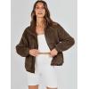 imageANRABESS Womens Fleece Jacket Casual Long Sleeve Cropped Sherpa Button Down Fuzzy Warm Coats Fall Outwear With PocketsCoffee