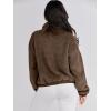 imageANRABESS Womens Fleece Jacket Casual Long Sleeve Cropped Sherpa Button Down Fuzzy Warm Coats Fall Outwear With PocketsCoffee
