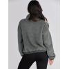 imageANRABESS Womens Fleece Jacket Casual Long Sleeve Cropped Sherpa Button Down Fuzzy Warm Coats Fall Outwear With PocketsDark Grey
