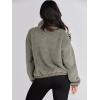 imageANRABESS Womens Fleece Jacket Casual Long Sleeve Cropped Sherpa Button Down Fuzzy Warm Coats Fall Outwear With PocketsGrey