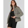 imageANRABESS Womens Fleece Jacket Casual Long Sleeve Cropped Sherpa Button Down Fuzzy Warm Coats Fall Outwear With PocketsGrey