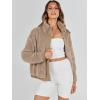 imageANRABESS Womens Fleece Jacket Casual Long Sleeve Cropped Sherpa Button Down Fuzzy Warm Coats Fall Outwear With PocketsKhkai