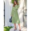 imageANRABESS Womens Floral Midi Dress Puff Long Sleeve Casual Ruffle Chiffon ALine Swing Pleated Belted Tea Party DressesGreen