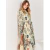imageANRABESS Womens Floral Midi Dress Puff Long Sleeve Casual Ruffle Chiffon ALine Swing Pleated Belted Tea Party DressesLeaf Apricot