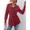 imageANRABESS Womens Jacket Belted Long Sleeve Wrap Trench Coat 2025 Fall Winter Casual Dressy Travel Outerwear with PocketsBurgundy