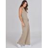 imageANRABESS Womens Jumpsuits 2025 Spring Fall Thick Casual Romper Sleeveless Wide Leg Pants One Piece Outfits Vacation ClothesApricot