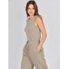 imageANRABESS Womens Jumpsuits 2025 Spring Fall Thick Casual Romper Sleeveless Wide Leg Pants One Piece Outfits Vacation ClothesApricot
