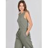imageANRABESS Womens Jumpsuits 2025 Spring Fall Thick Casual Romper Sleeveless Wide Leg Pants One Piece Outfits Vacation ClothesArmy Green