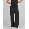 imageANRABESS Womens Jumpsuits 2025 Spring Fall Thick Casual Romper Sleeveless Wide Leg Pants One Piece Outfits Vacation ClothesBlack