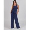imageANRABESS Womens Jumpsuits 2025 Spring Fall Thick Casual Romper Sleeveless Wide Leg Pants One Piece Outfits Vacation ClothesBlue