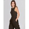 imageANRABESS Womens Jumpsuits 2025 Spring Fall Thick Casual Romper Sleeveless Wide Leg Pants One Piece Outfits Vacation ClothesBrown