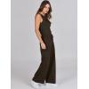 imageANRABESS Womens Jumpsuits 2025 Spring Fall Thick Casual Romper Sleeveless Wide Leg Pants One Piece Outfits Vacation ClothesBrown