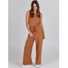 imageANRABESS Womens Jumpsuits 2025 Spring Fall Thick Casual Romper Sleeveless Wide Leg Pants One Piece Outfits Vacation ClothesCaramel