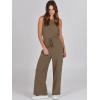 imageANRABESS Womens Jumpsuits 2025 Spring Fall Thick Casual Romper Sleeveless Wide Leg Pants One Piece Outfits Vacation ClothesCoffee