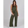 imageANRABESS Womens Jumpsuits 2025 Spring Fall Thick Casual Romper Sleeveless Wide Leg Pants One Piece Outfits Vacation ClothesDark Green