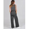 imageANRABESS Womens Jumpsuits 2025 Spring Fall Thick Casual Romper Sleeveless Wide Leg Pants One Piece Outfits Vacation ClothesDeep Gray