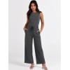 imageANRABESS Womens Jumpsuits 2025 Spring Fall Thick Casual Romper Sleeveless Wide Leg Pants One Piece Outfits Vacation ClothesDeep Gray