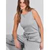 imageANRABESS Womens Jumpsuits 2025 Spring Fall Thick Casual Romper Sleeveless Wide Leg Pants One Piece Outfits Vacation ClothesGray