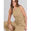 imageANRABESS Womens Jumpsuits 2025 Spring Fall Thick Casual Romper Sleeveless Wide Leg Pants One Piece Outfits Vacation ClothesKhaki