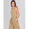 imageANRABESS Womens Jumpsuits 2025 Spring Fall Thick Casual Romper Sleeveless Wide Leg Pants One Piece Outfits Vacation ClothesKhaki