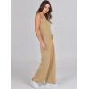 imageANRABESS Womens Jumpsuits 2025 Spring Fall Thick Casual Romper Sleeveless Wide Leg Pants One Piece Outfits Vacation ClothesKhaki