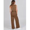 imageANRABESS Womens Jumpsuits 2025 Spring Fall Thick Casual Romper Sleeveless Wide Leg Pants One Piece Outfits Vacation ClothesLight Brown