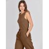imageANRABESS Womens Jumpsuits 2025 Spring Fall Thick Casual Romper Sleeveless Wide Leg Pants One Piece Outfits Vacation ClothesLight Brown