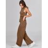 imageANRABESS Womens Jumpsuits 2025 Spring Fall Thick Casual Romper Sleeveless Wide Leg Pants One Piece Outfits Vacation ClothesLight Brown