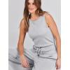 imageANRABESS Womens Jumpsuits 2025 Spring Fall Thick Casual Romper Sleeveless Wide Leg Pants One Piece Outfits Vacation ClothesLight Gray
