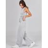 imageANRABESS Womens Jumpsuits 2025 Spring Fall Thick Casual Romper Sleeveless Wide Leg Pants One Piece Outfits Vacation ClothesLight Gray