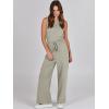 imageANRABESS Womens Jumpsuits 2025 Spring Fall Thick Casual Romper Sleeveless Wide Leg Pants One Piece Outfits Vacation ClothesLight Khaki