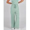 imageANRABESS Womens Jumpsuits 2025 Spring Fall Thick Casual Romper Sleeveless Wide Leg Pants One Piece Outfits Vacation ClothesPea Green