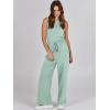 imageANRABESS Womens Jumpsuits 2025 Spring Fall Thick Casual Romper Sleeveless Wide Leg Pants One Piece Outfits Vacation ClothesPea Green