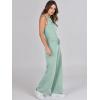 imageANRABESS Womens Jumpsuits 2025 Spring Fall Thick Casual Romper Sleeveless Wide Leg Pants One Piece Outfits Vacation ClothesPea Green