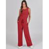 imageANRABESS Womens Jumpsuits 2025 Spring Fall Thick Casual Romper Sleeveless Wide Leg Pants One Piece Outfits Vacation ClothesRed