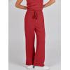 imageANRABESS Womens Jumpsuits 2025 Spring Fall Thick Casual Romper Sleeveless Wide Leg Pants One Piece Outfits Vacation ClothesRed