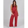 imageANRABESS Womens Jumpsuits 2025 Spring Fall Thick Casual Romper Sleeveless Wide Leg Pants One Piece Outfits Vacation ClothesRed