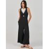 imageANRABESS Womens Jumpsuits Summer Wide Leg Sleeveless V Neck Casual Dressy Linen Pants Rompers 2025 Vacation Beach OutfitsBlack