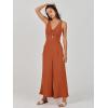 imageANRABESS Womens Jumpsuits Summer Wide Leg Sleeveless V Neck Casual Dressy Linen Pants Rompers 2025 Vacation Beach OutfitsBrick Red