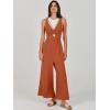 imageANRABESS Womens Jumpsuits Summer Wide Leg Sleeveless V Neck Casual Dressy Linen Pants Rompers 2025 Vacation Beach OutfitsBrick Red