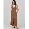 imageANRABESS Womens Jumpsuits Summer Wide Leg Sleeveless V Neck Casual Dressy Linen Pants Rompers 2025 Vacation Beach OutfitsBrown