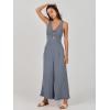 imageANRABESS Womens Jumpsuits Summer Wide Leg Sleeveless V Neck Casual Dressy Linen Pants Rompers 2025 Vacation Beach OutfitsDark Grey